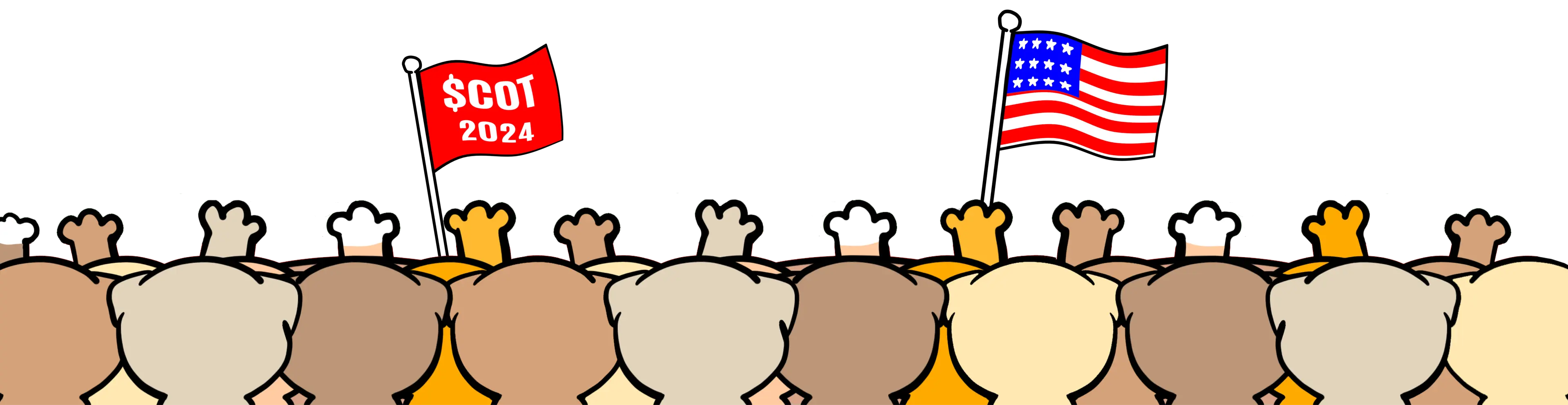 People with flag